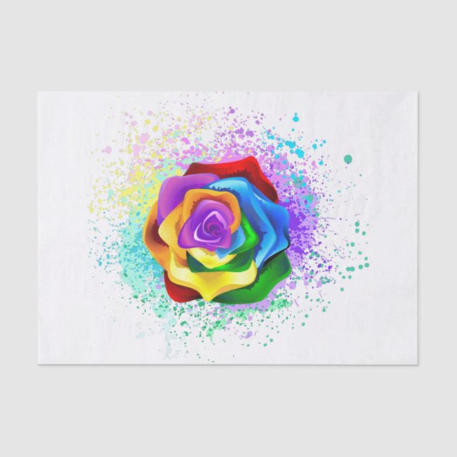 Colourful Rainbow Rose Tissue Paper (Front)
