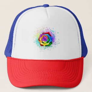 Colourful Rainbow Rose Trucker Hat