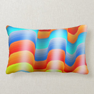 Colourful Rainbow Sarape Lumbar Cushion