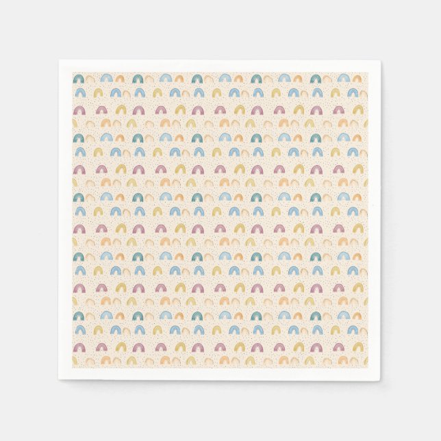 Colourful Rainbow Seamless Pattern Napkin (Front)