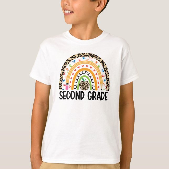 Colourful Rainbow Second Grade T-Shirt (Front)