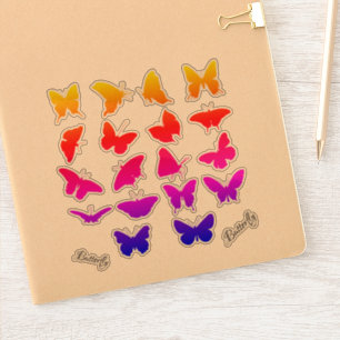 Colourful Rainbow Silhouette BUTTERFLY sheet/20