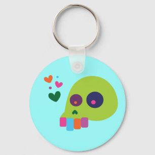 Colourful Rainbow Skull Key Ring