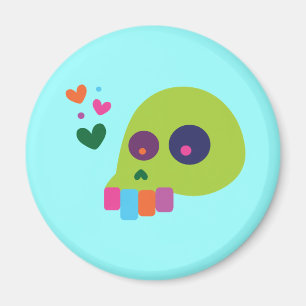 Colourful Rainbow Skull Magnet
