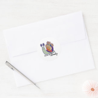 Colourful Rainbow Snail Sticker-Slow & Steady Classic Round Sticker
