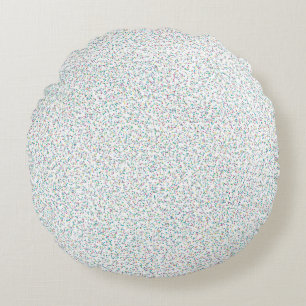 Colourful Rainbow Speckled Dots Round Cushion