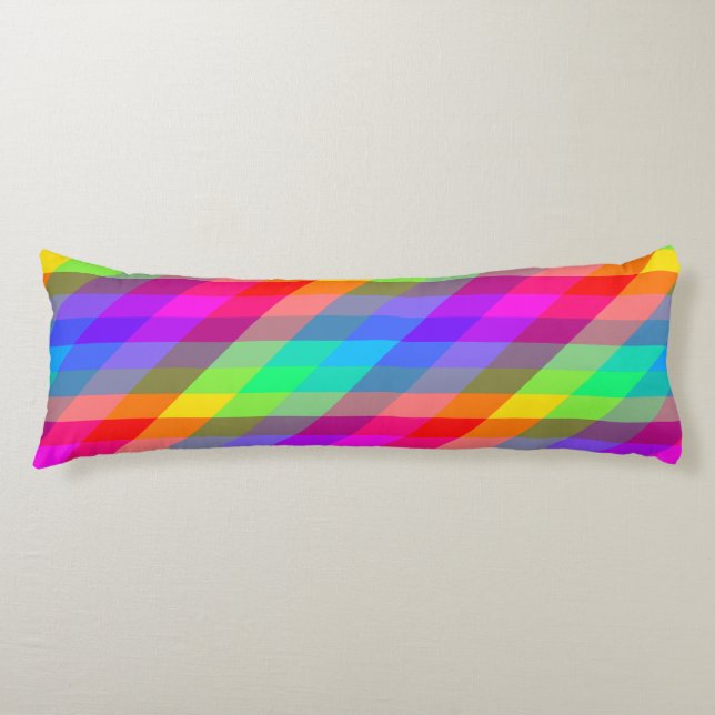 Colourful Rainbow Spectral Prisms Body Cushion (Front)