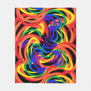 Colourful Rainbow Spiral Abstract Fleece Blanket