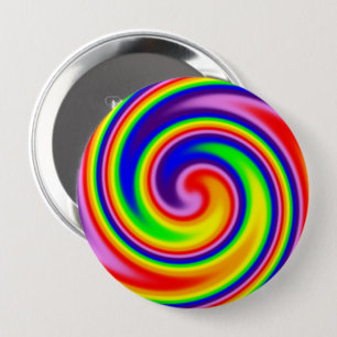 Colourful Rainbow Spiral Bright Swirling Energy 10 Cm Round Badge