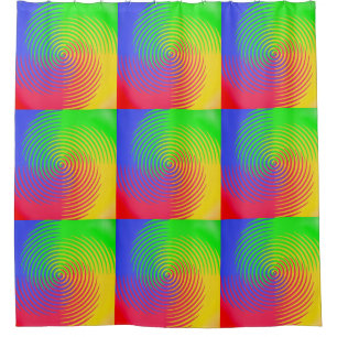 Colourful Rainbow Spiral Shower Curtain