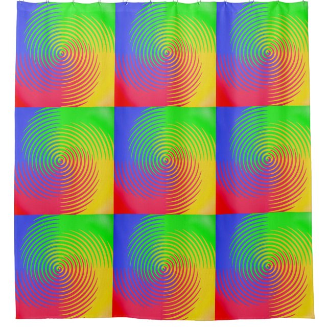 Colourful Rainbow Spiral Shower Curtain (Front)