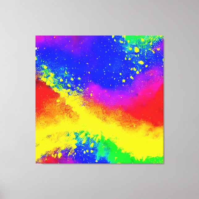 Colourful Rainbow Splattered Paint Pattern   Canvas Print (Front)