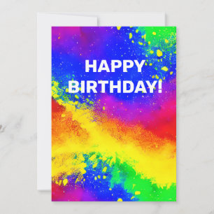 Colourful Rainbow Splattered Paint Pattern  Holiday Card