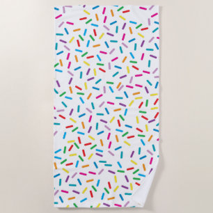 Colourful Rainbow Sprinkles Pattern Beach Towel