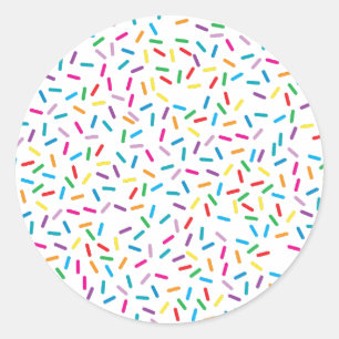 Colourful Rainbow Sprinkles Pattern Classic Round Sticker