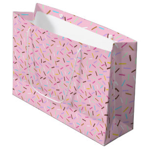 Colourful Rainbow Sprinkles Pattern Large Gift Bag