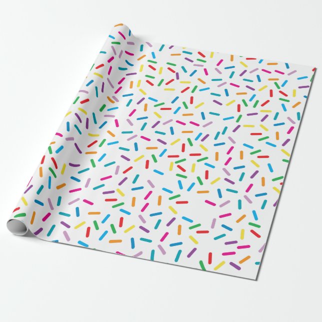 Colourful Rainbow Sprinkles Pattern Wrapping Paper (Unrolled)