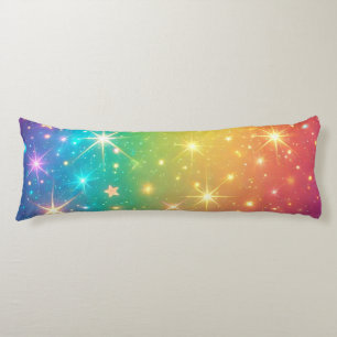 Colourful Rainbow star space Body Cushion
