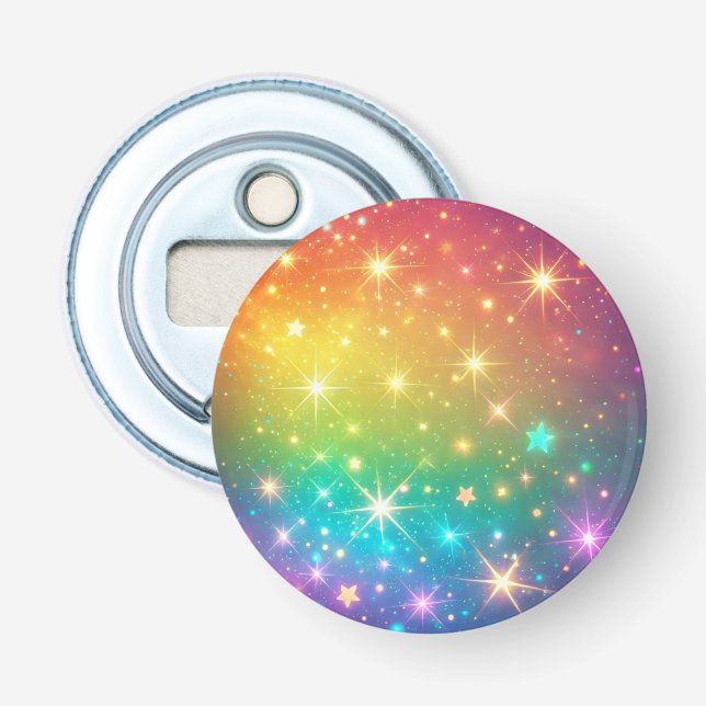 Colourful Rainbow star space Bottle Opener (Front)