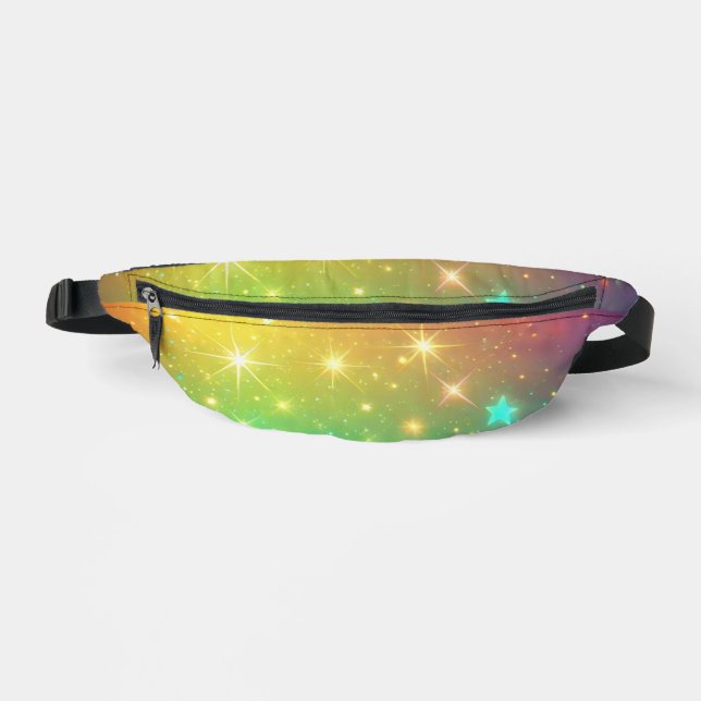 Colourful Rainbow star space Bum Bags (Front)
