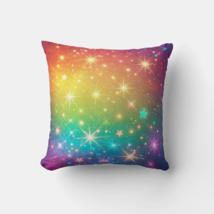 Colourful Rainbow star space Cushion
