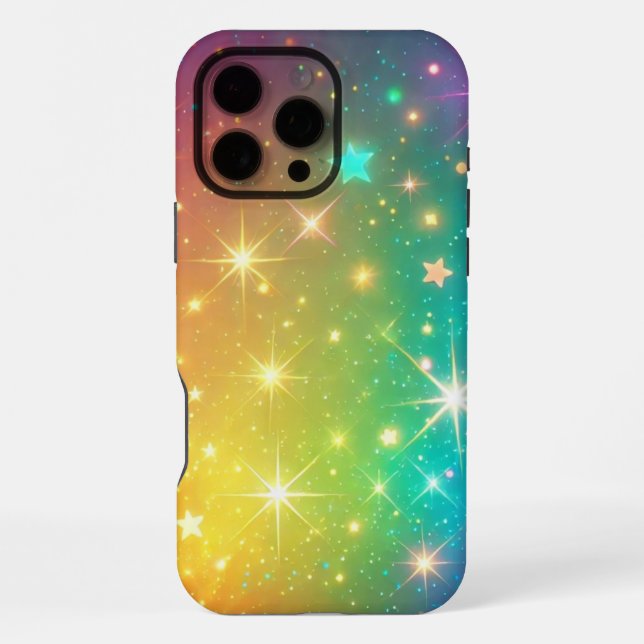 Colourful Rainbow star space iPhone Case (Back)