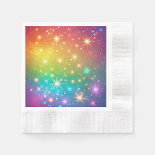 Colourful Rainbow star space Napkin