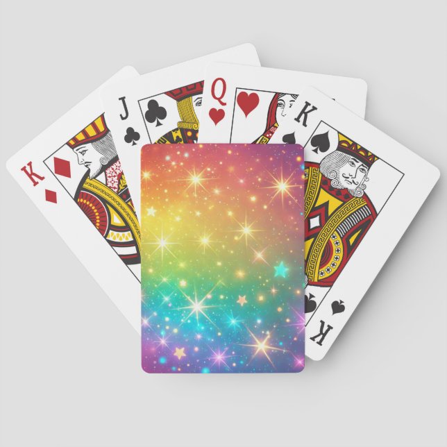 Colourful Rainbow star space Playing Cards (Back)