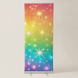 Colourful Rainbow star space Retractable Banner