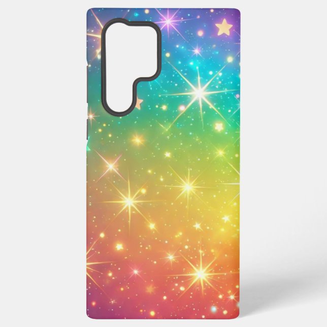 Colourful Rainbow star space Samsung Galaxy S22 Ultra Case (Back)