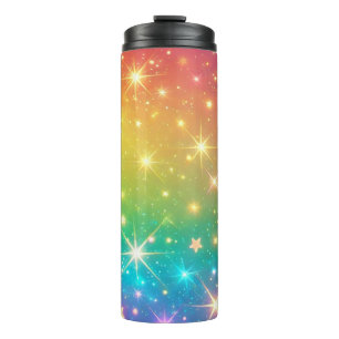 Colourful Rainbow star space Thermal Tumbler