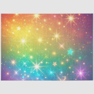 Colourful Rainbow star space Tissue Paper