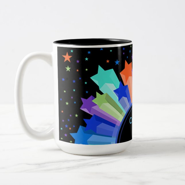 Colourful Rainbow Starburst Mug (Left)