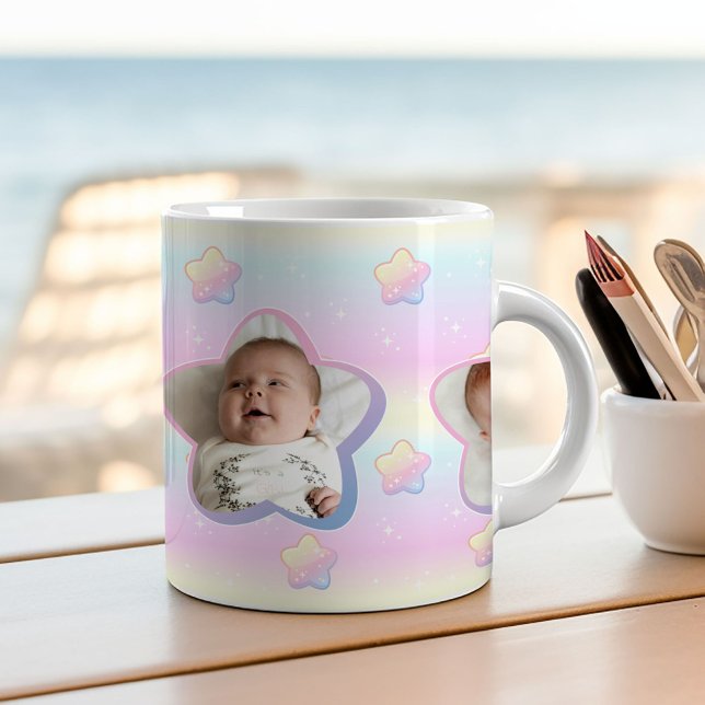 Colourful Rainbow Stars in the Sky Custom Photo Coffee Mug (Creator Uploaded)