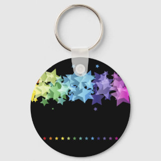 Colourful Rainbow  Stars Key Ring