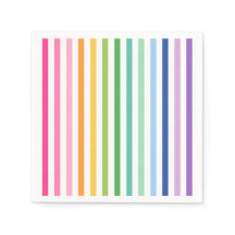 Colourful Rainbow Stripe Party Napkins