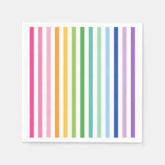 Colourful Rainbow Stripe Party Napkins