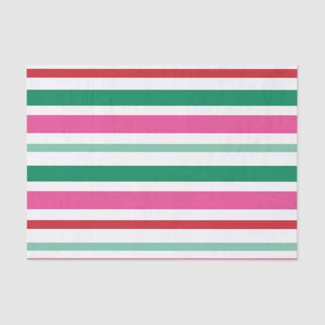 Colourful Rainbow Striped Holiday Tissue Paper (Front)