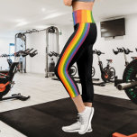 Colourful Rainbow Striped Pattern Capri Leggings<br><div class="desc">Colourful Rainbow Striped Pattern capri leggings from Ricaso</div>