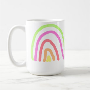 Colourful rainbow stripes add teacher name year coffee mug