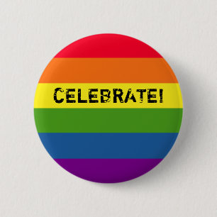 Colourful Rainbow Stripes Celebration 6 Cm Round Badge