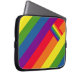 Colourful Rainbow Stripes Celebration with Flag Laptop Sleeve (Front Right)