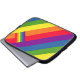 Colourful Rainbow Stripes Celebration with Flag Laptop Sleeve (Front Bottom)