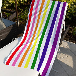 Colourful Rainbow Stripes Gay Pride Beach Towel