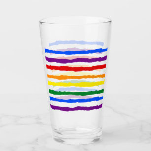 Colourful Rainbow Stripes Glass