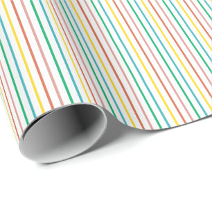 Colourful Rainbow Stripes Kids Birthday Wrapping Paper