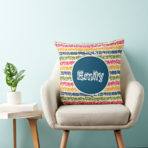 Colourful Rainbow Stripes Kids Nursery  Cushion