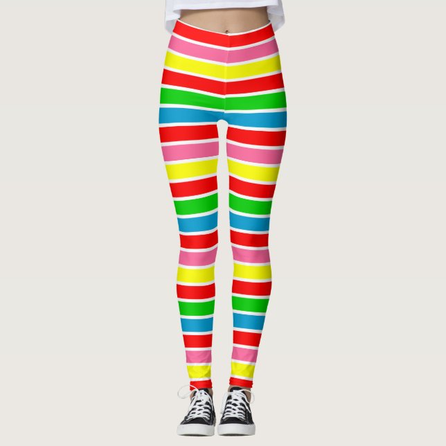 Colourful Rainbow Stripes Legging (Front)