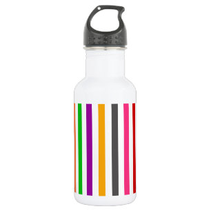 Colourful Rainbow Stripes Lines Design - White 532 Ml Water Bottle