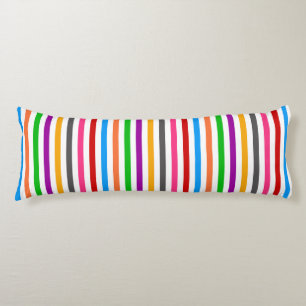 Colourful Rainbow Stripes Lines Design - White Body Cushion